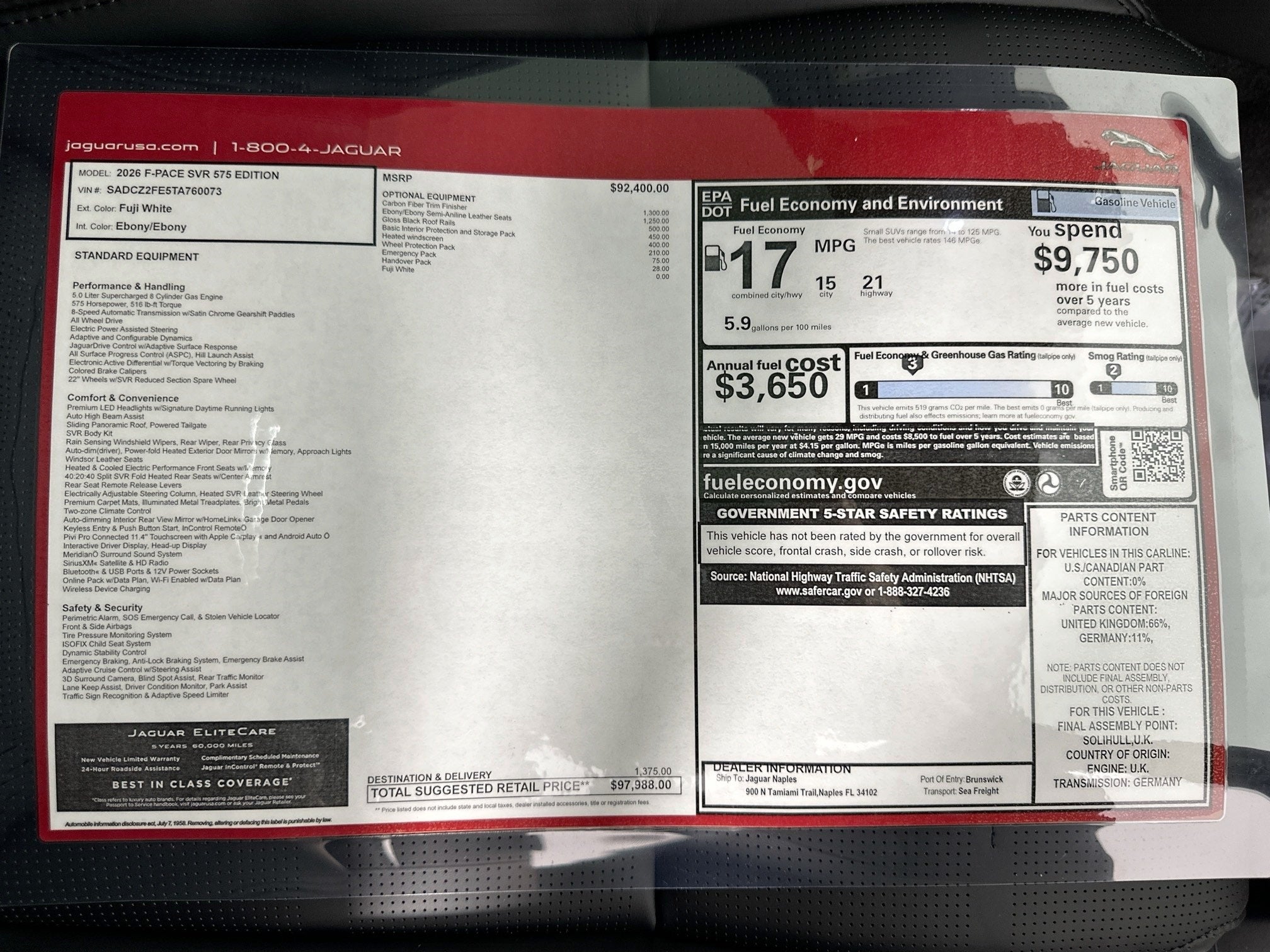 2026 Jaguar F-PACE SVR