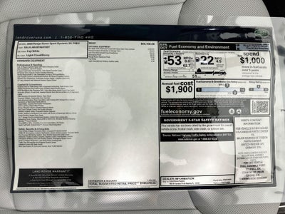 2026 Land Rover Range Rover Sport Plug-in Hybrid Dynamic SE