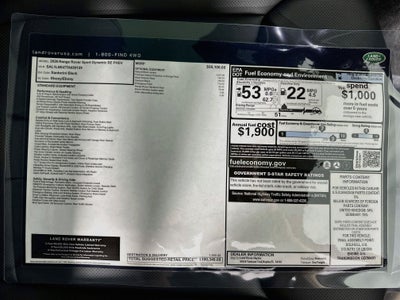 2026 Land Rover Range Rover Sport Plug-in Hybrid Dynamic SE