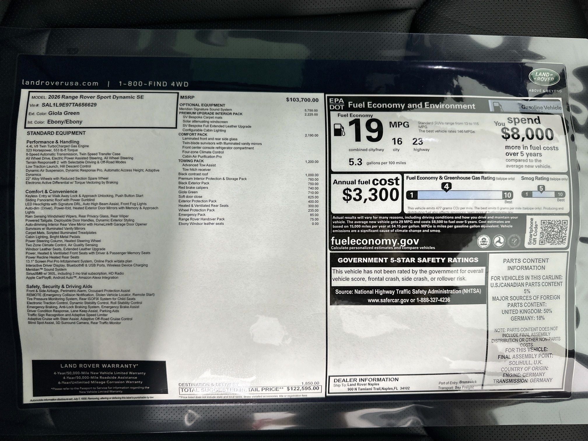 2026 Land Rover Range Rover Sport Dynamic SE