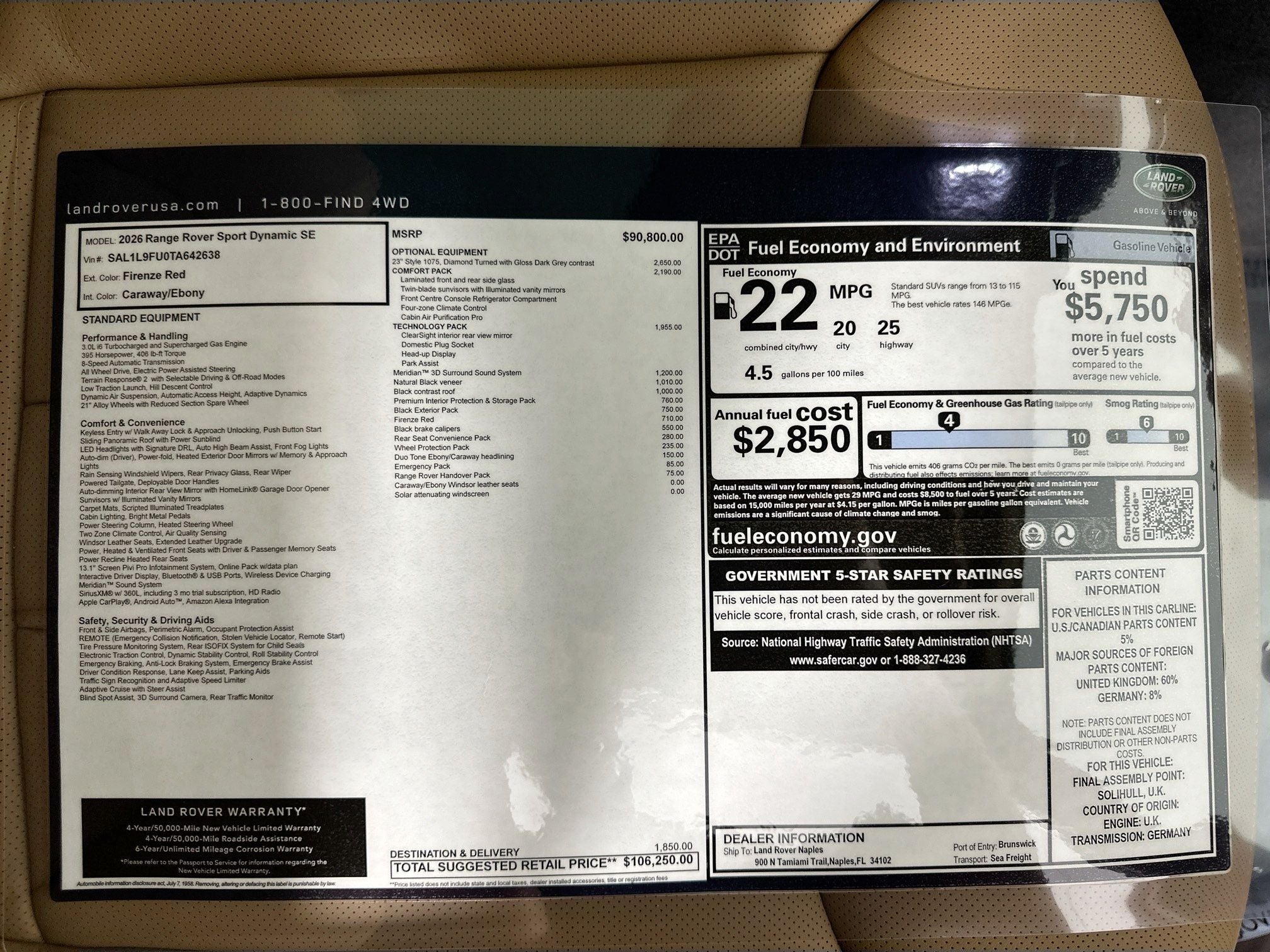 2026 Land Rover Range Rover Sport Dynamic SE