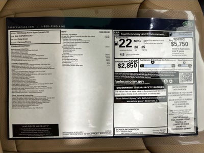 2026 Land Rover Range Rover Sport Dynamic SE