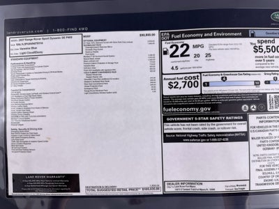 2027 Land Rover Range Rover Sport Dynamic SE