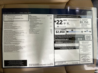 2026 Land Rover Range Rover Sport Dynamic SE