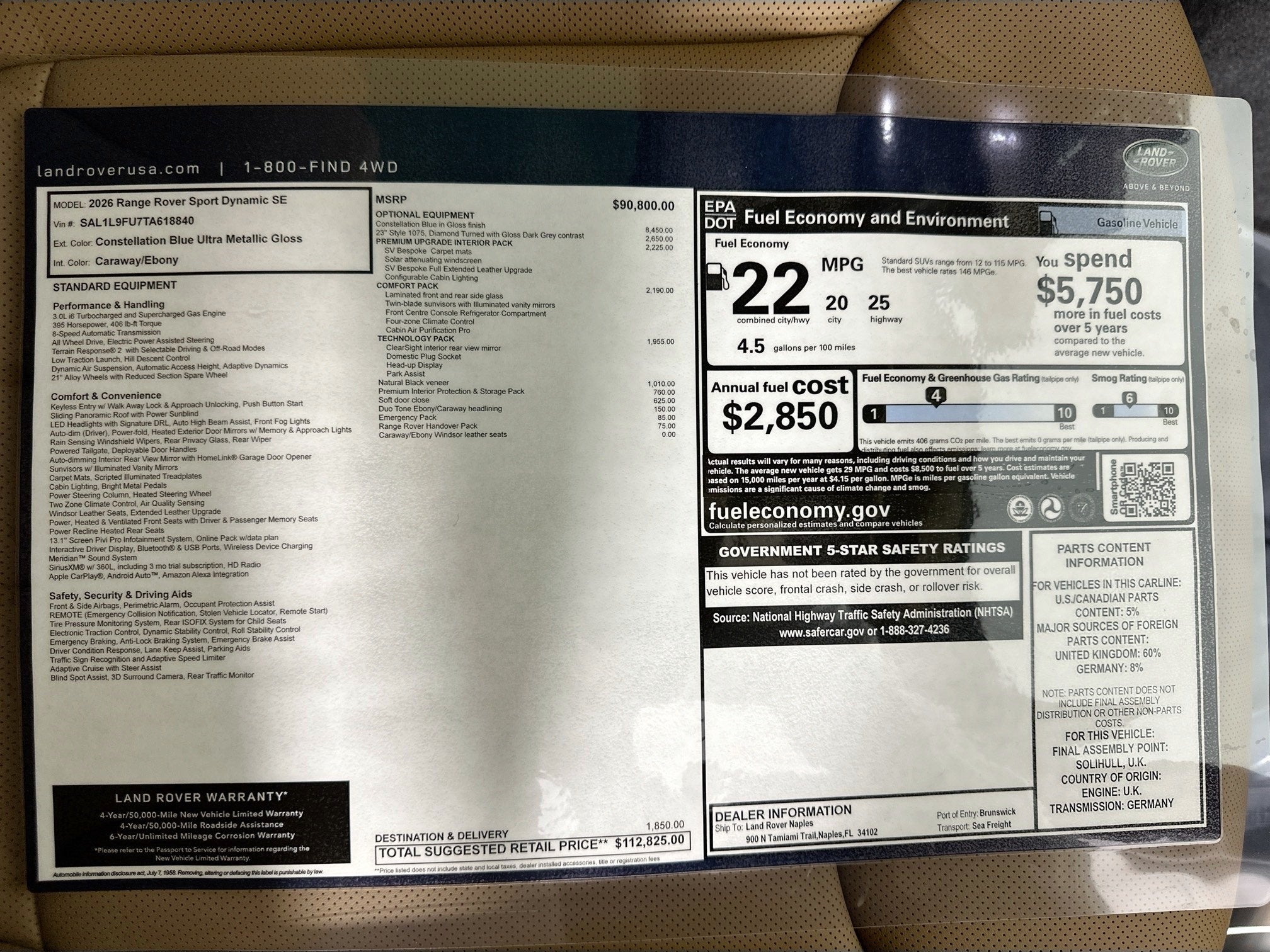 2026 Land Rover Range Rover Sport Dynamic SE