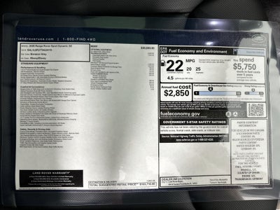 2026 Land Rover Range Rover Sport Dynamic SE