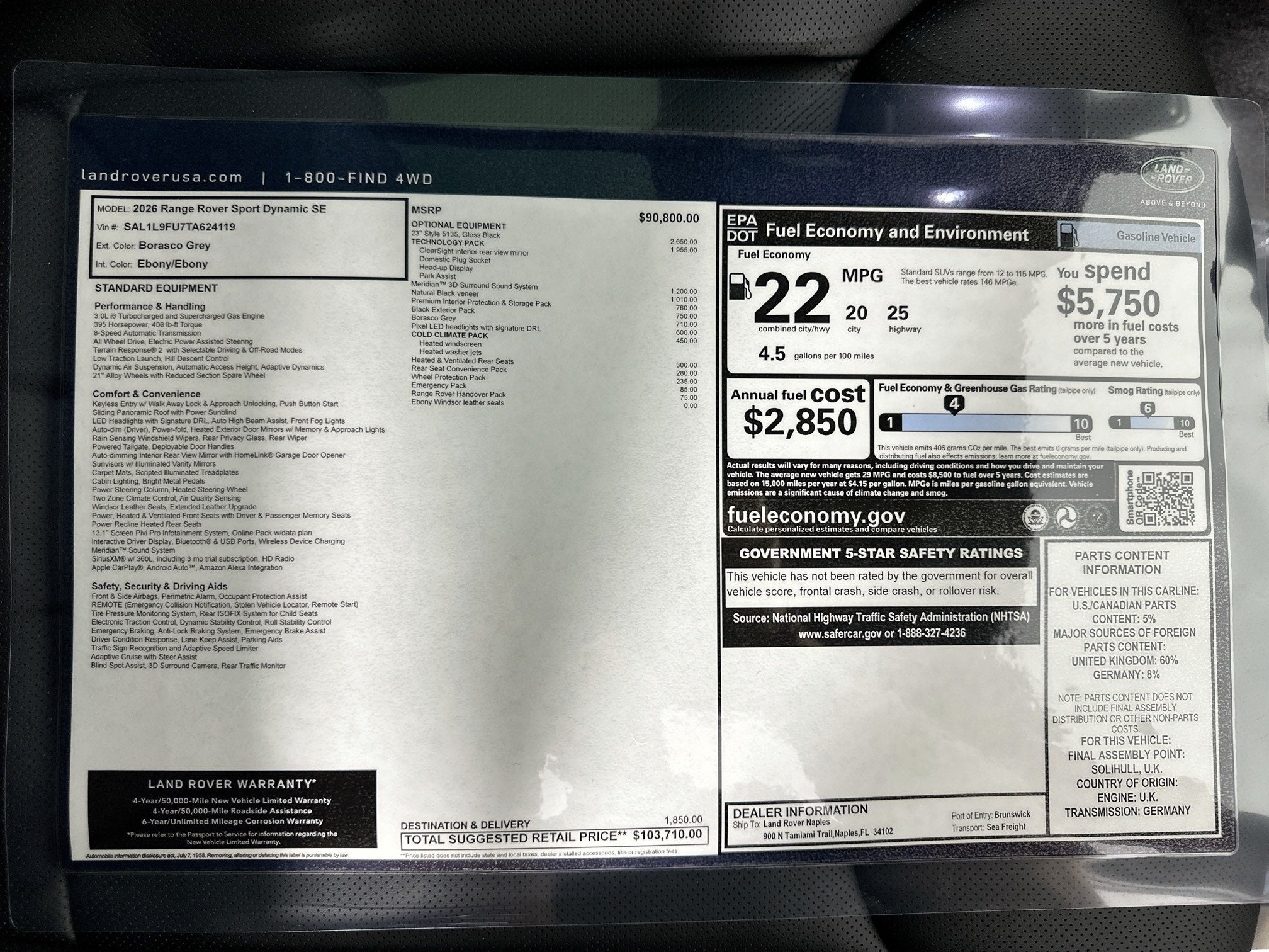 2026 Land Rover Range Rover Sport Dynamic SE