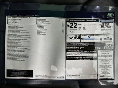 2026 Land Rover Range Rover Sport Dynamic SE
