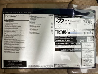 2026 Land Rover Range Rover Sport Dynamic SE