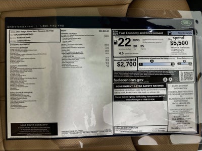 2027 Land Rover Range Rover Sport Dynamic SE