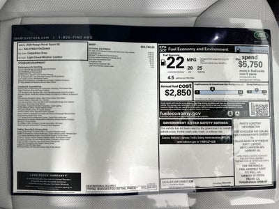 2026 Land Rover Range Rover Sport SE