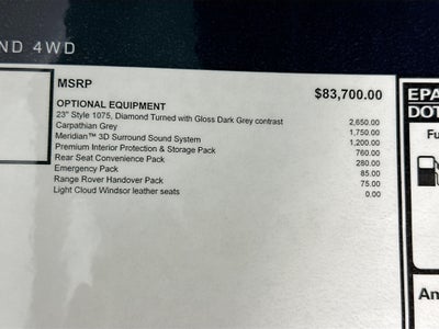 2026 Land Rover Range Rover Sport SE