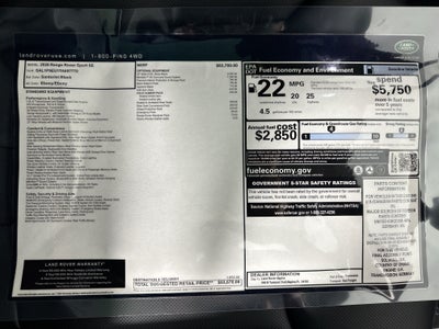 2026 Land Rover Range Rover Sport SE