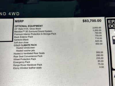 2026 Land Rover Range Rover Sport SE