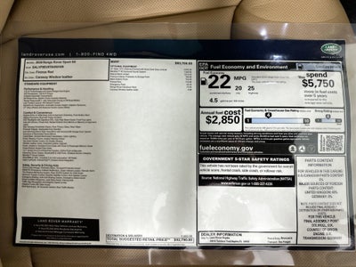 2026 Land Rover Range Rover Sport SE