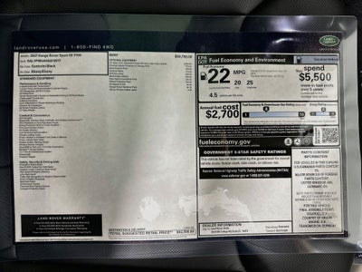 2027 Land Rover Range Rover Sport SE