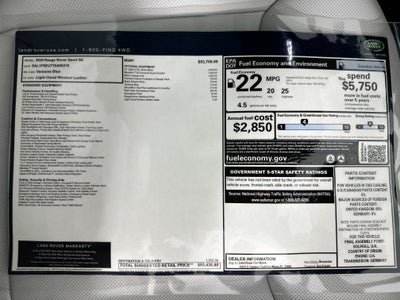 2026 Land Rover Range Rover Sport SE