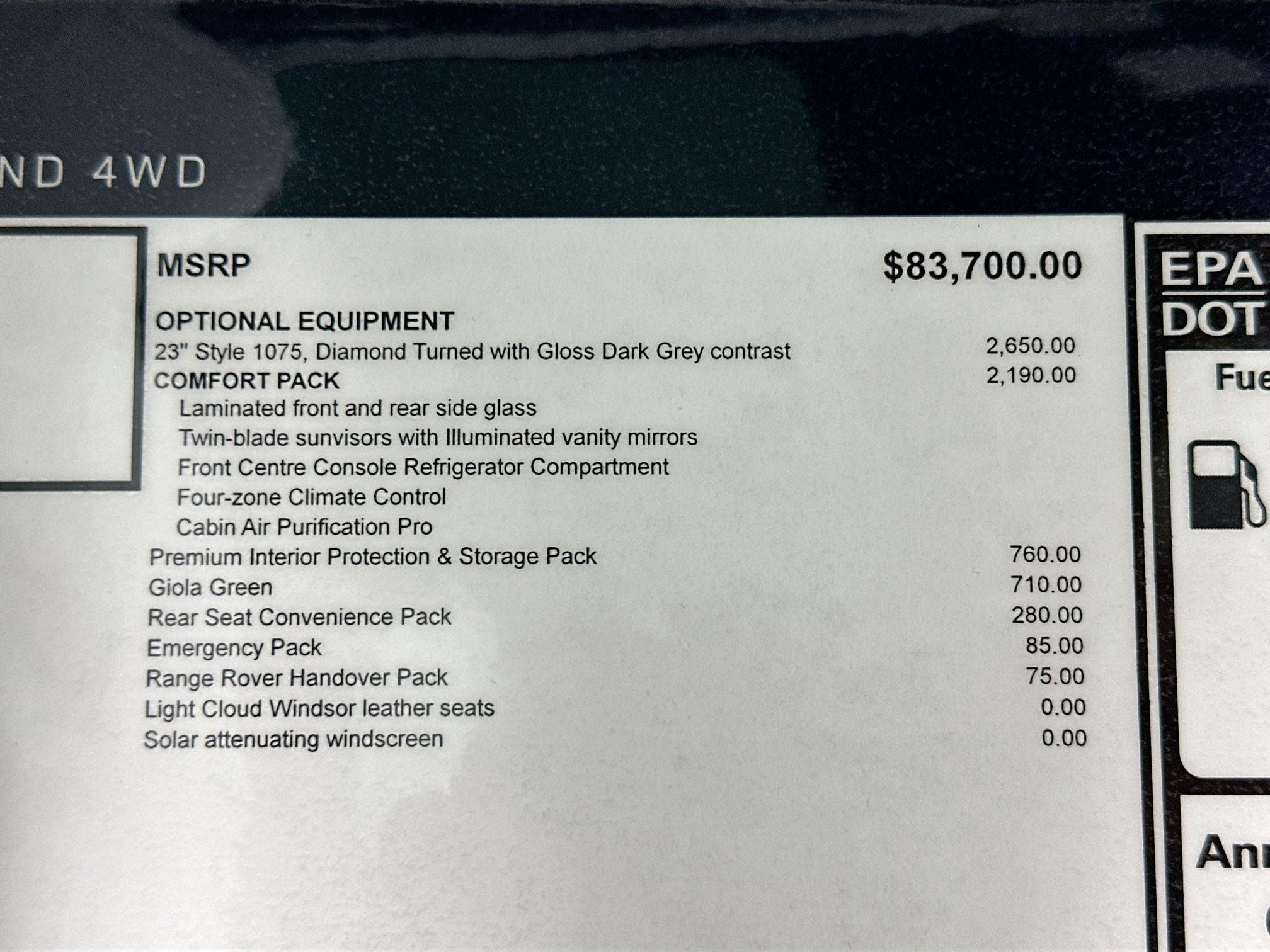 2026 Land Rover Range Rover Sport SE