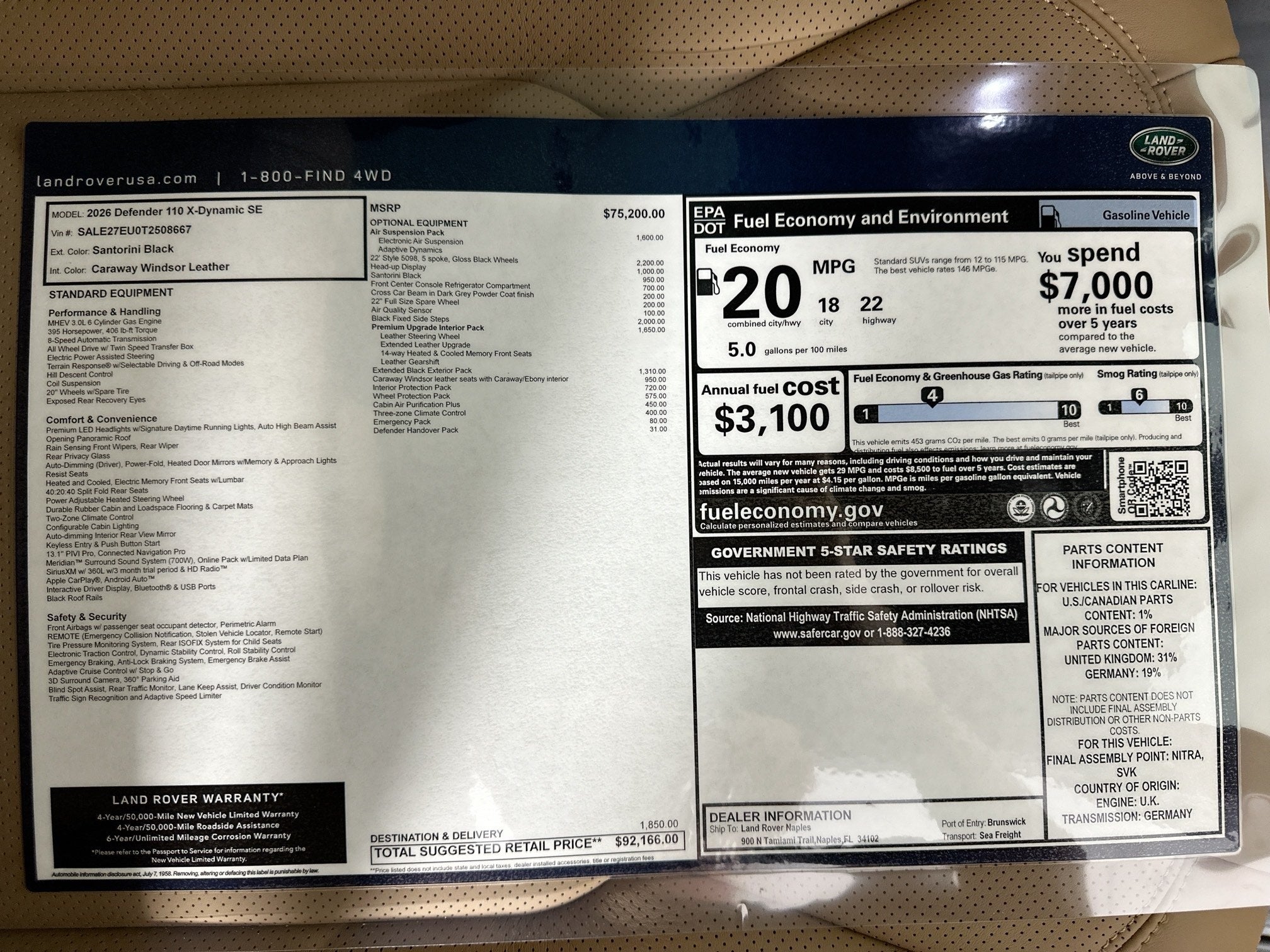 2026 Land Rover Defender 110 X-Dynamic SE