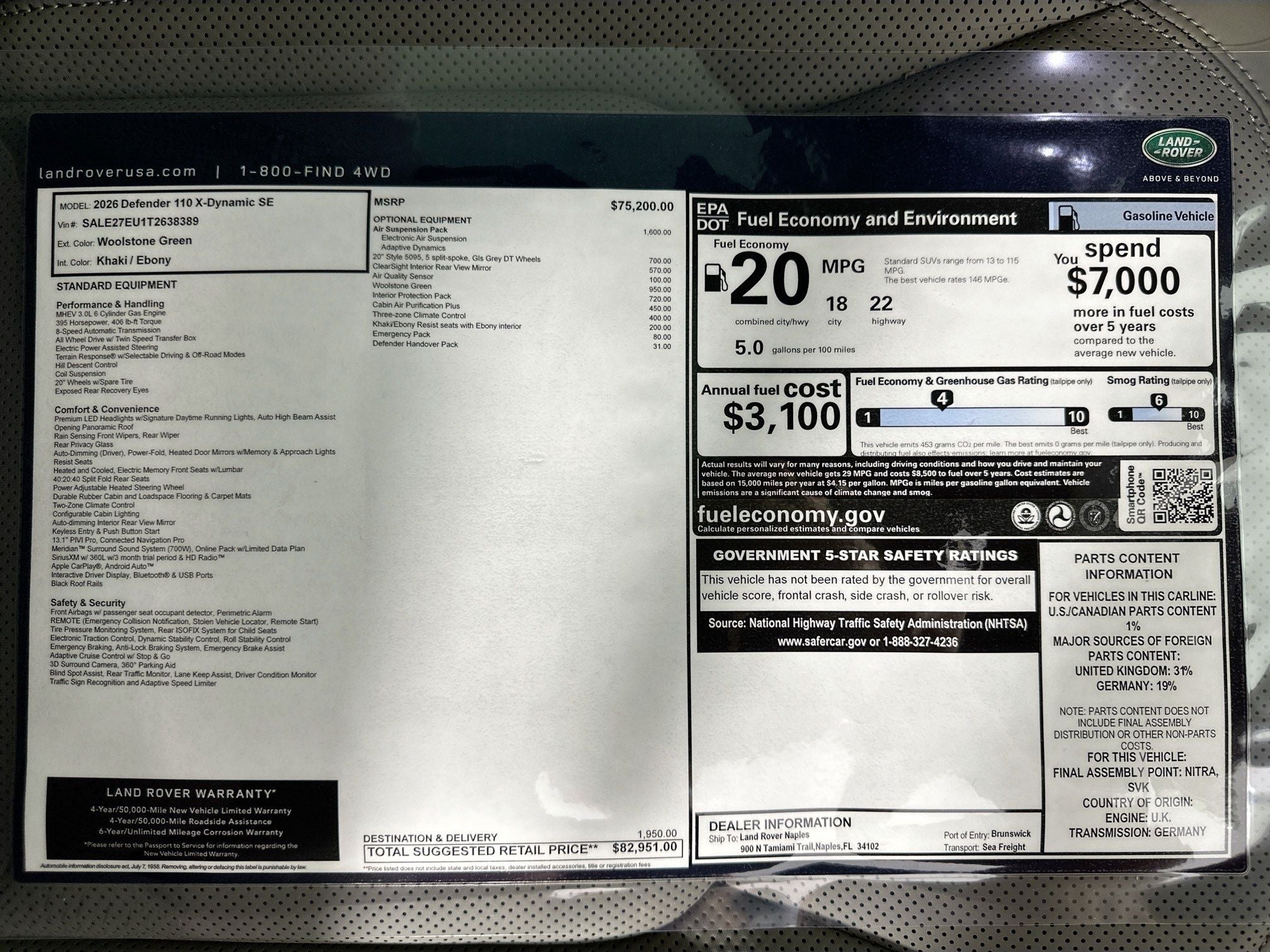 2026 Land Rover Defender 110 X-Dynamic SE