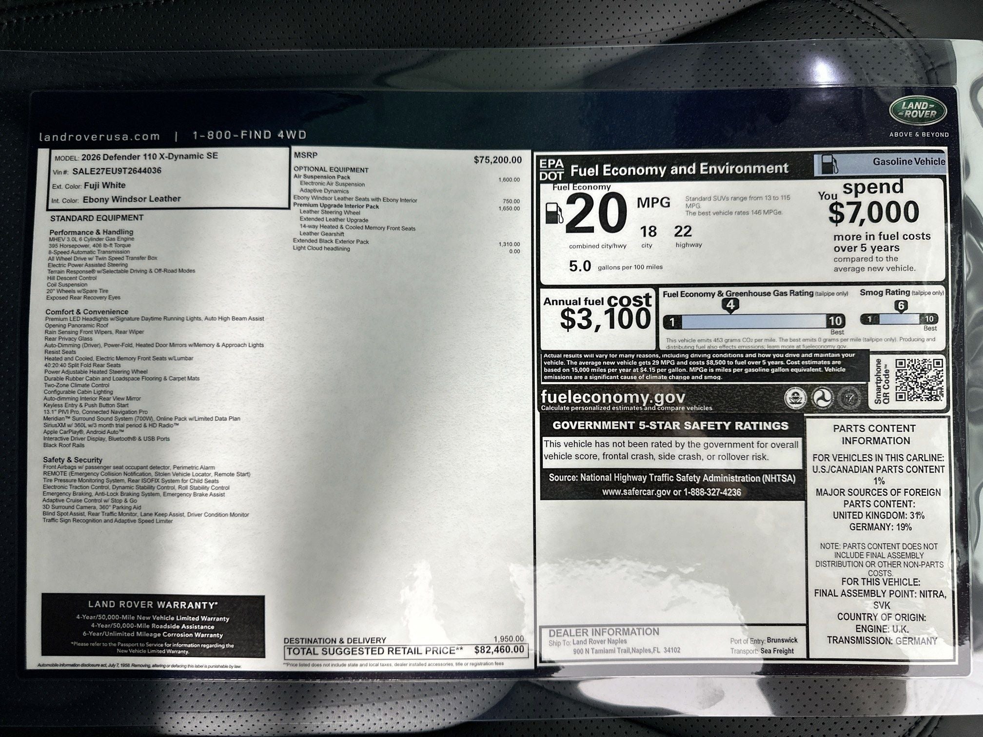 2026 Land Rover Defender 110 X-Dynamic SE