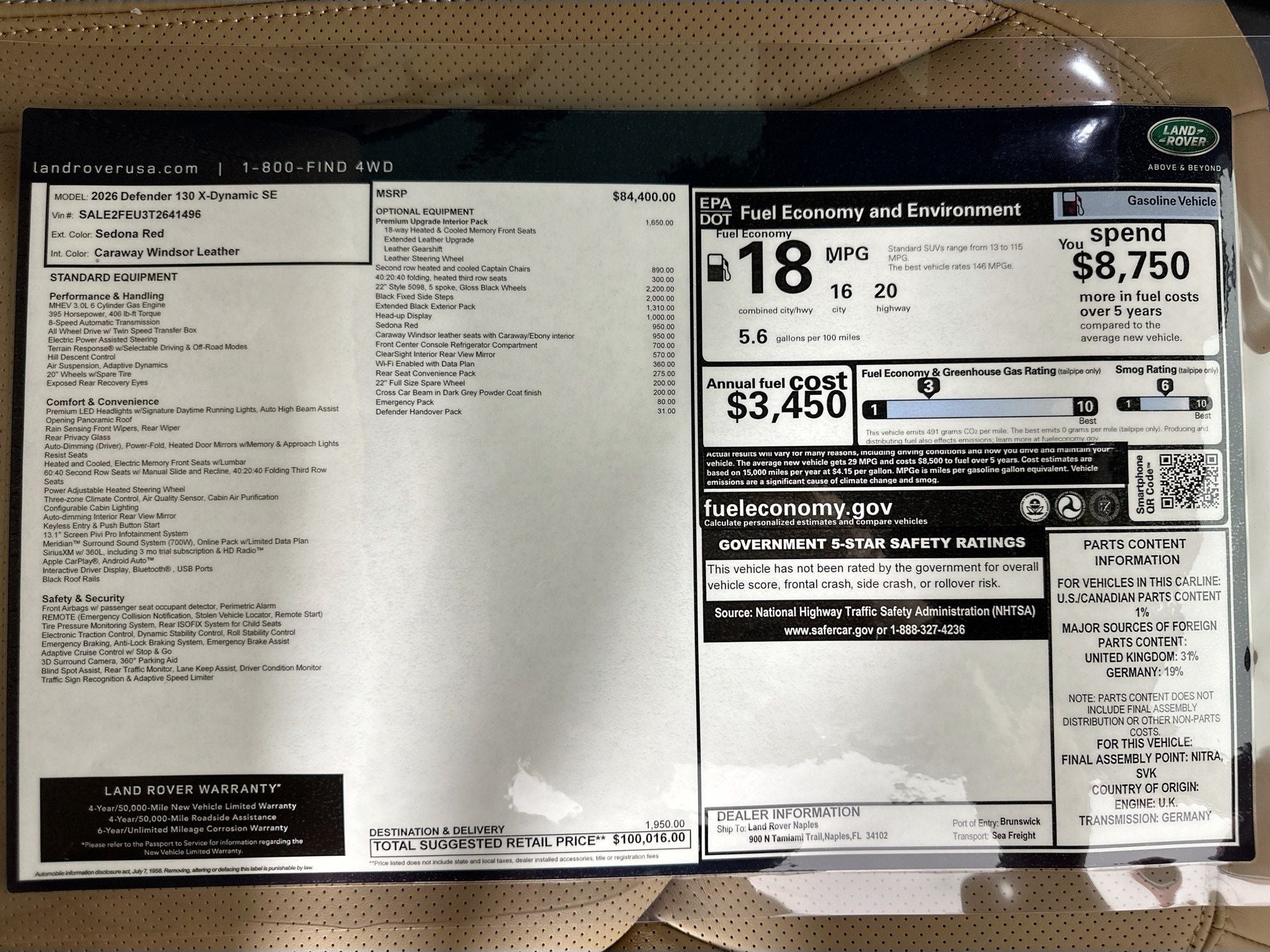 2026 Land Rover Defender 130 X-Dynamic SE