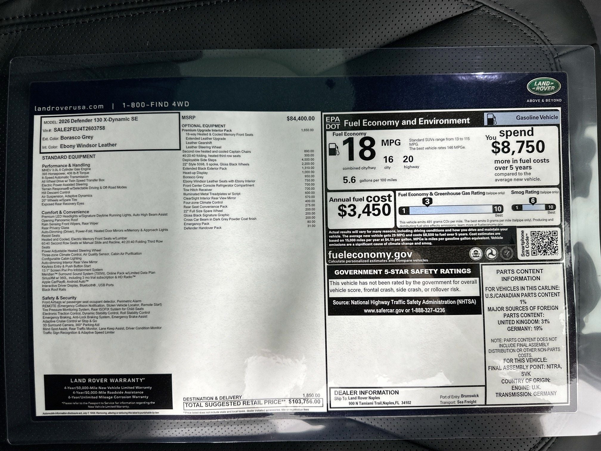 2026 Land Rover Defender 130 X-Dynamic SE