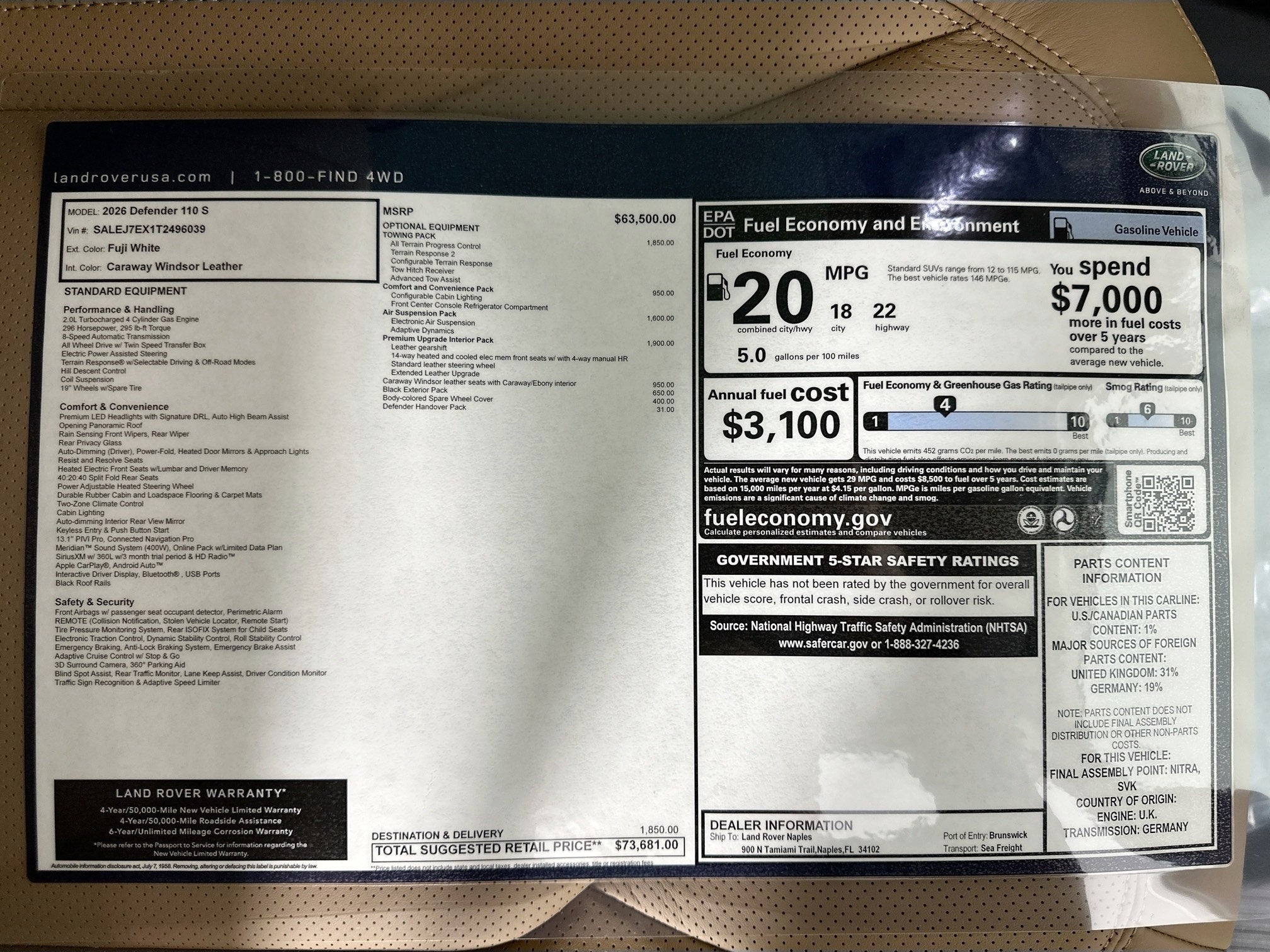 2026 Land Rover Defender 110 S