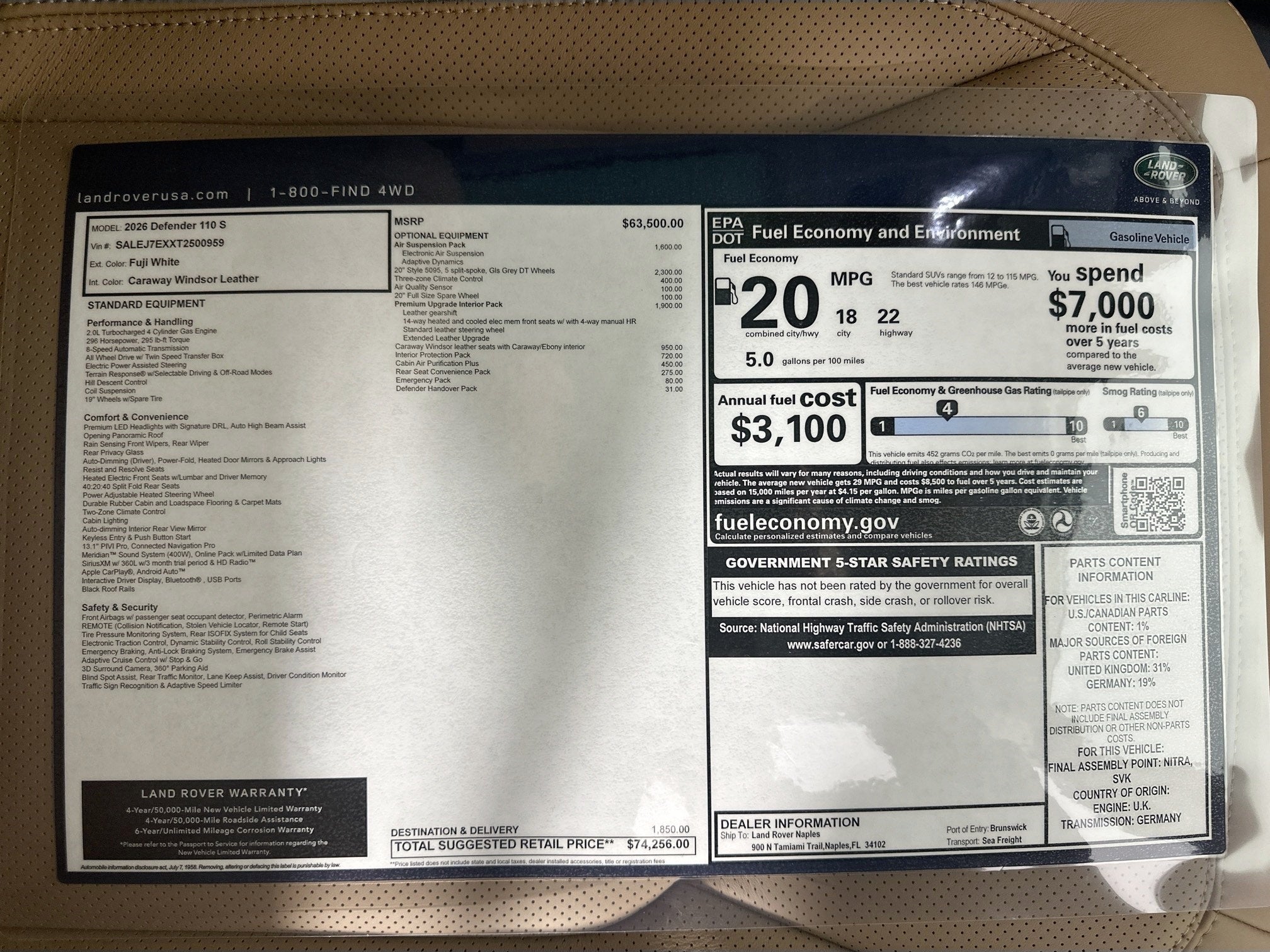 2026 Land Rover Defender 110 S