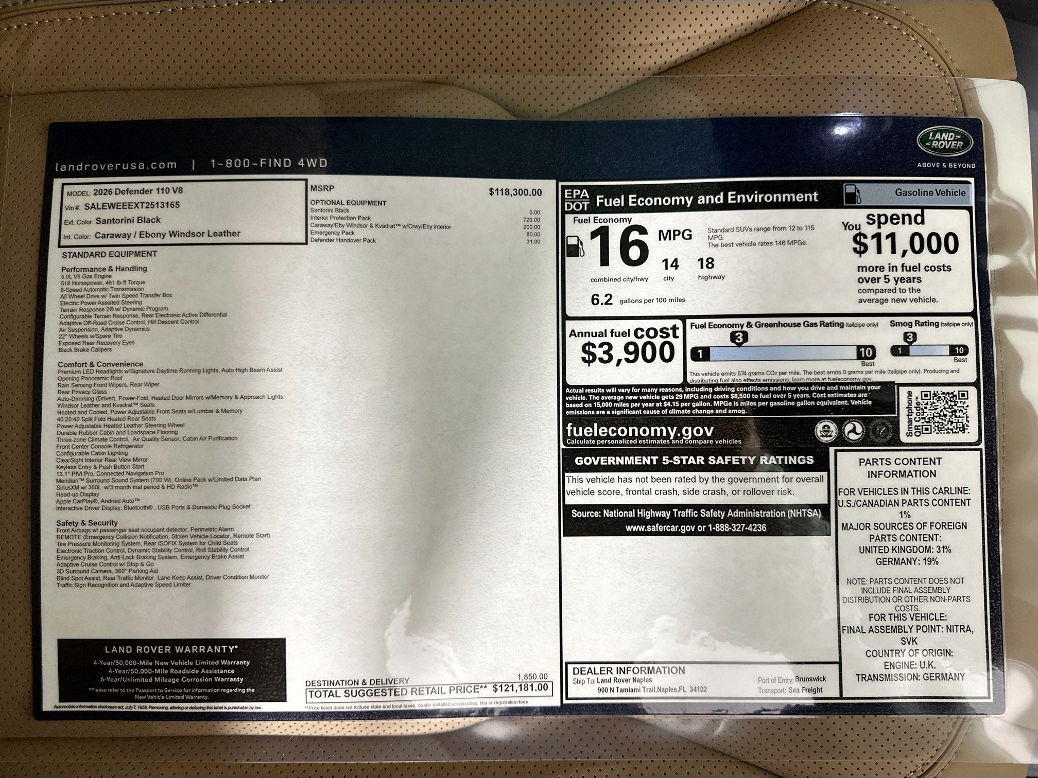 2026 Land Rover Defender 110 V8