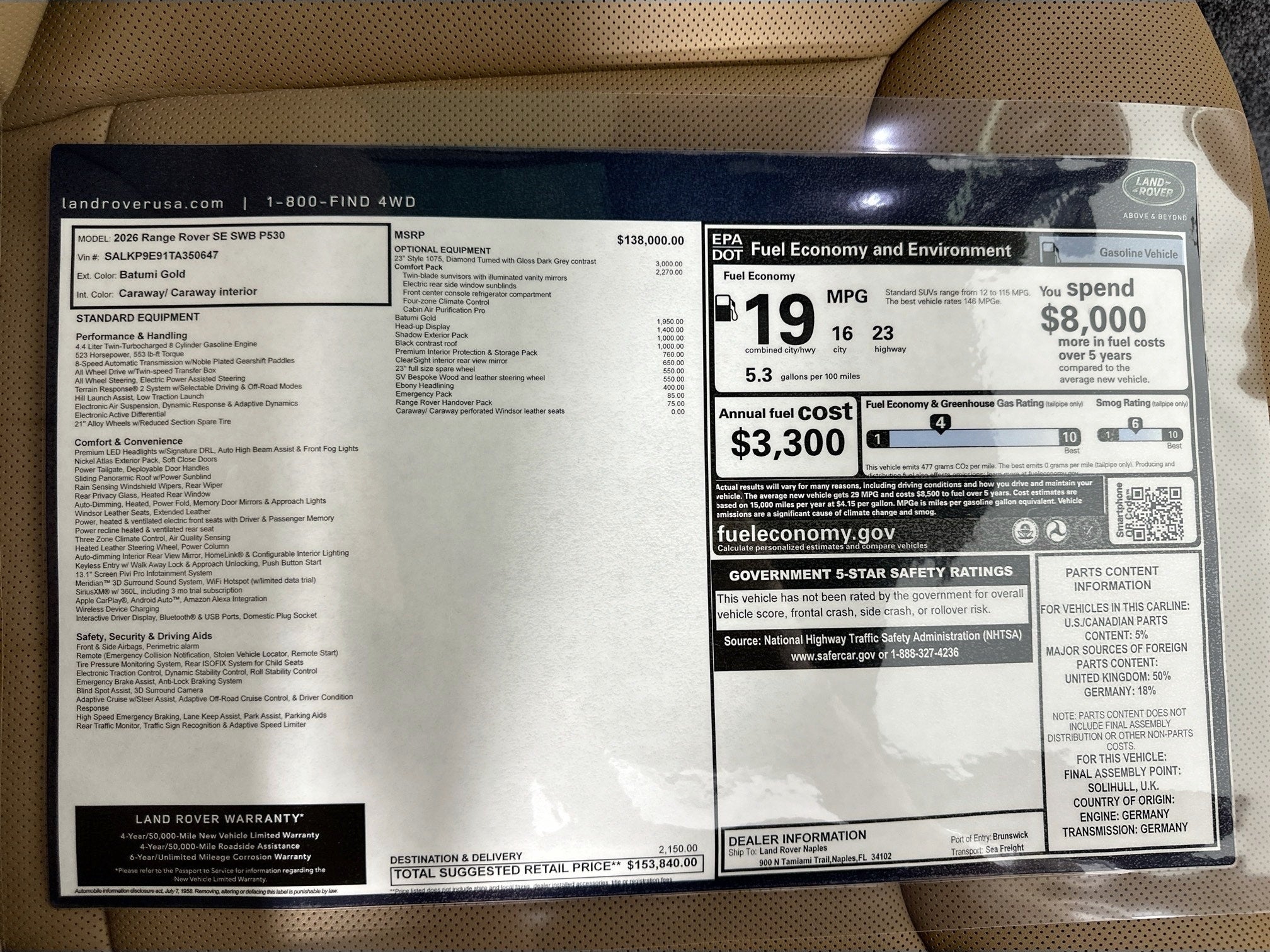 2026 Land Rover Range Rover SE