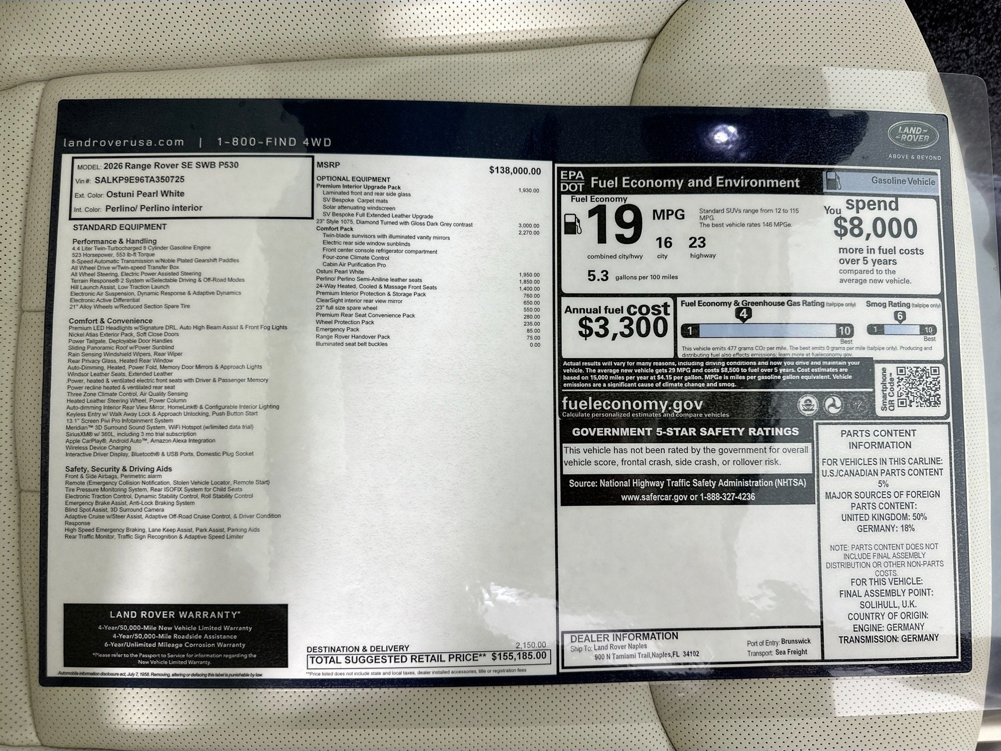 2026 Land Rover Range Rover SE