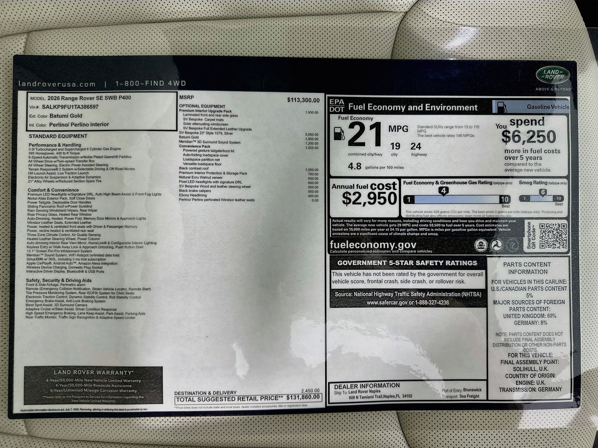 2026 Land Rover Range Rover SE