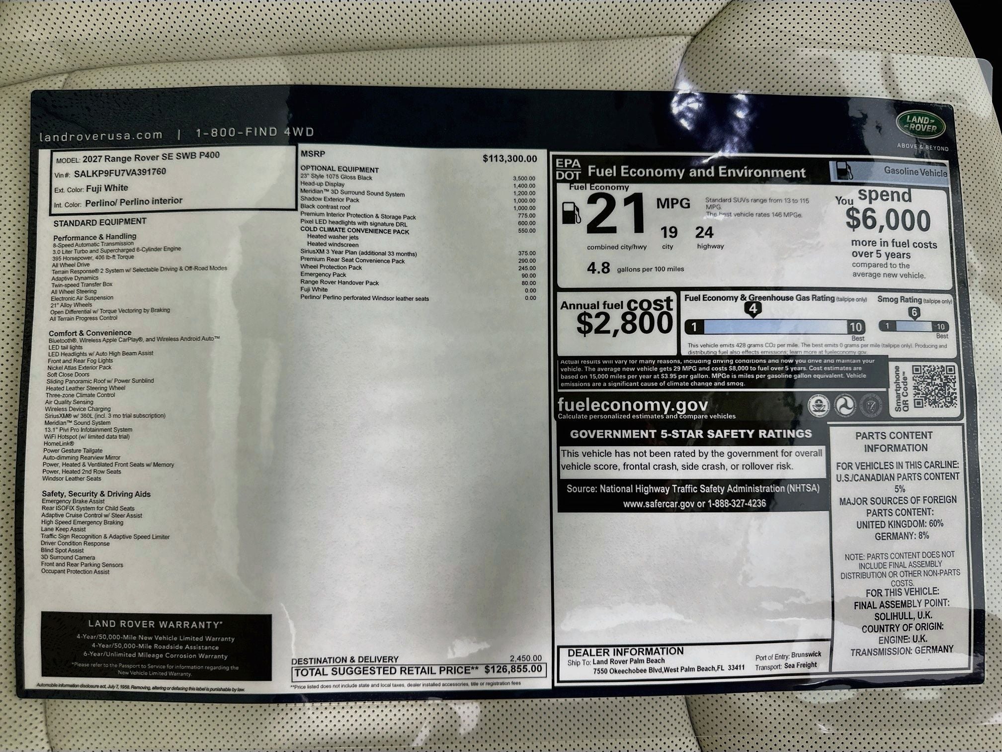 2027 Land Rover Range Rover SE