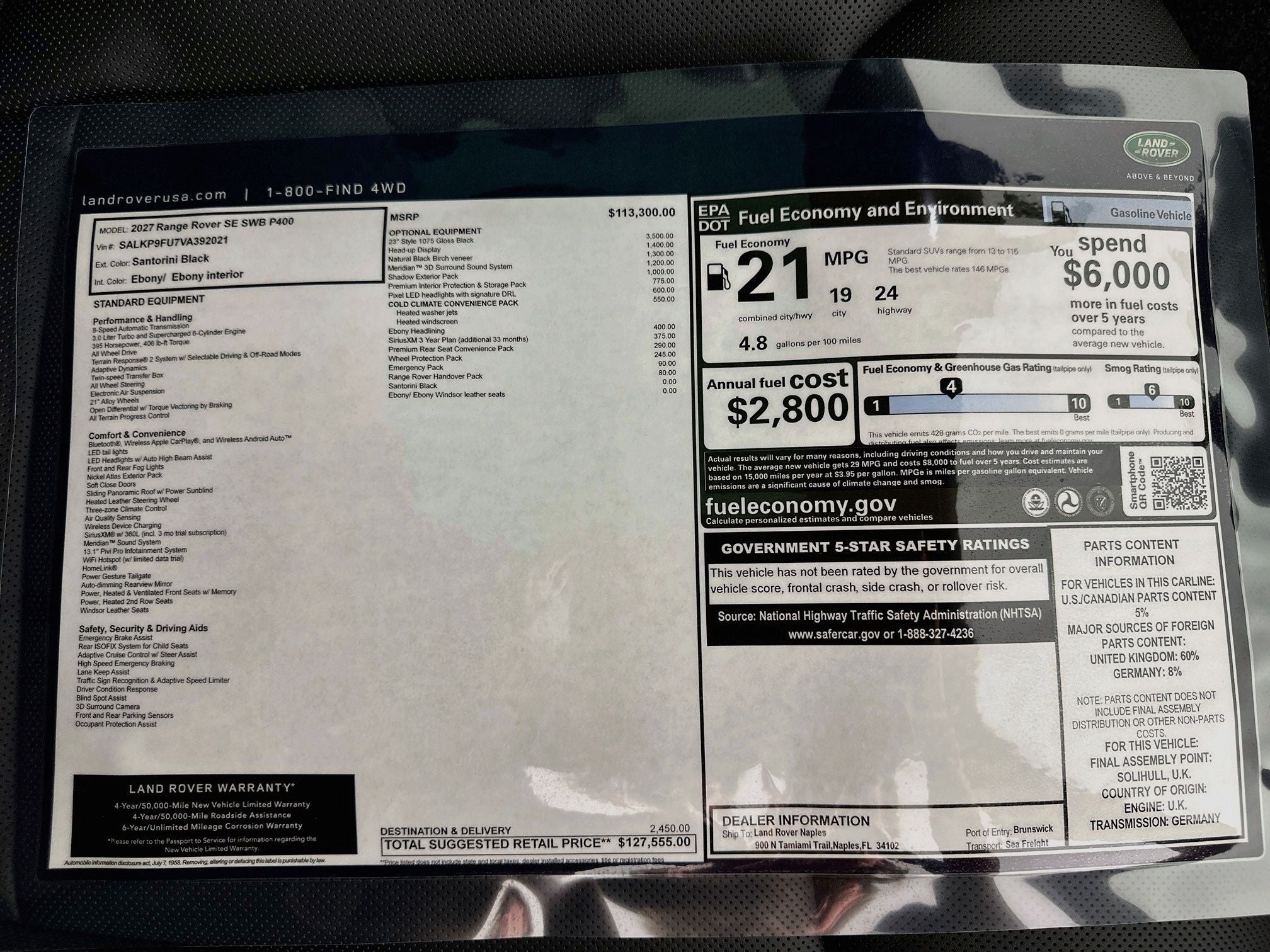 2027 Land Rover Range Rover SE