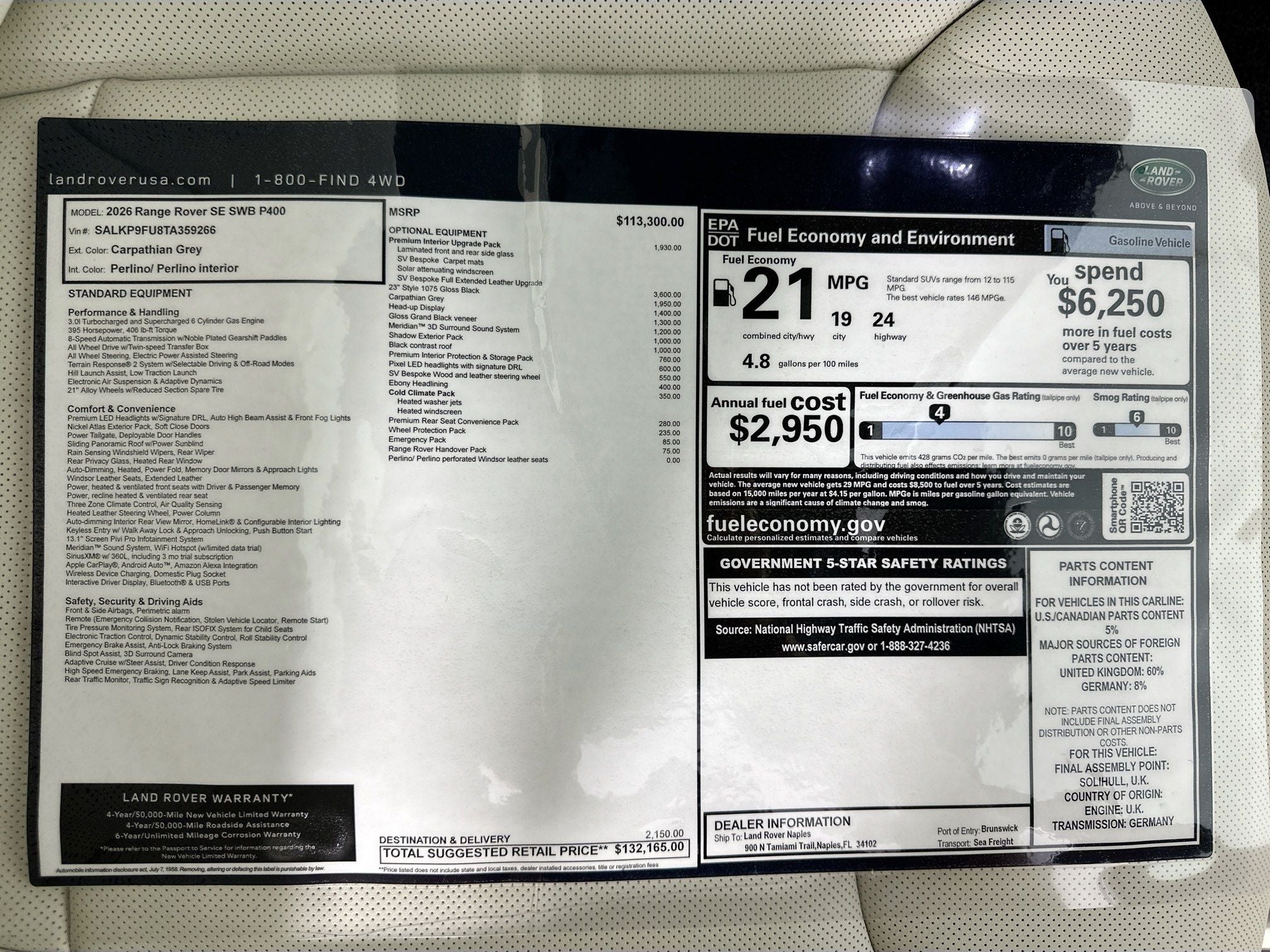 2026 Land Rover Range Rover SE