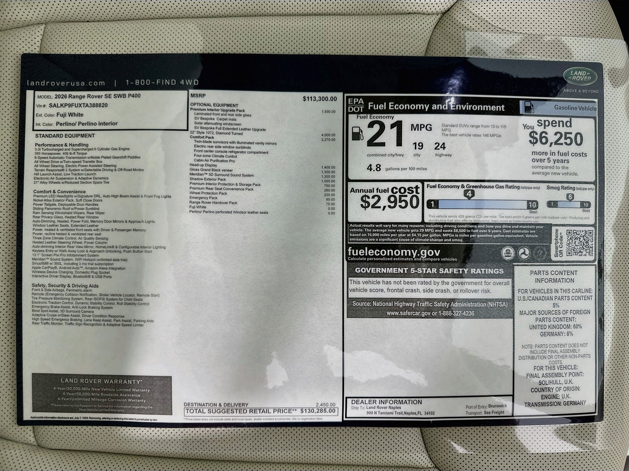 2026 Land Rover Range Rover SE
