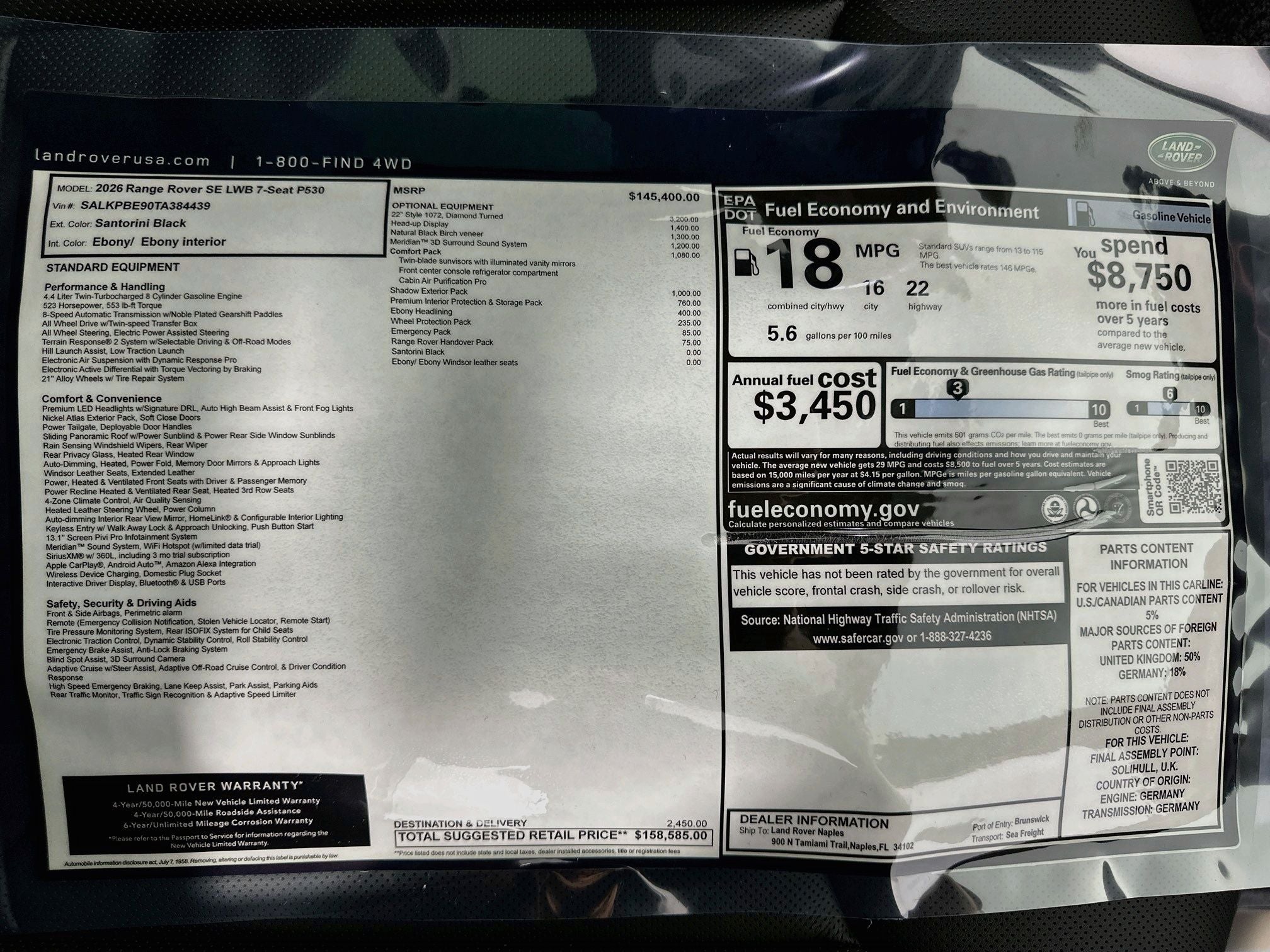 2026 Land Rover Range Rover SE LWB