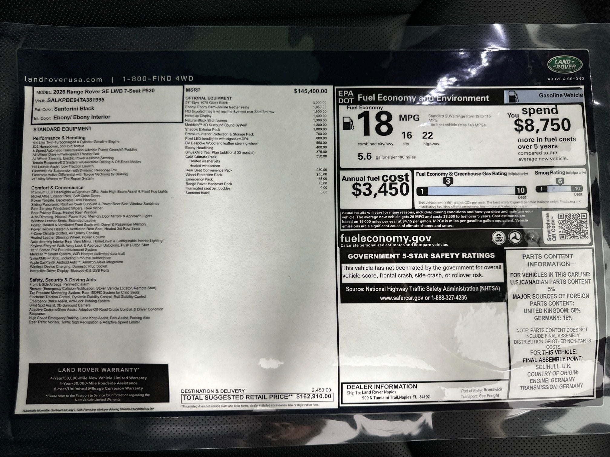 2026 Land Rover Range Rover SE LWB