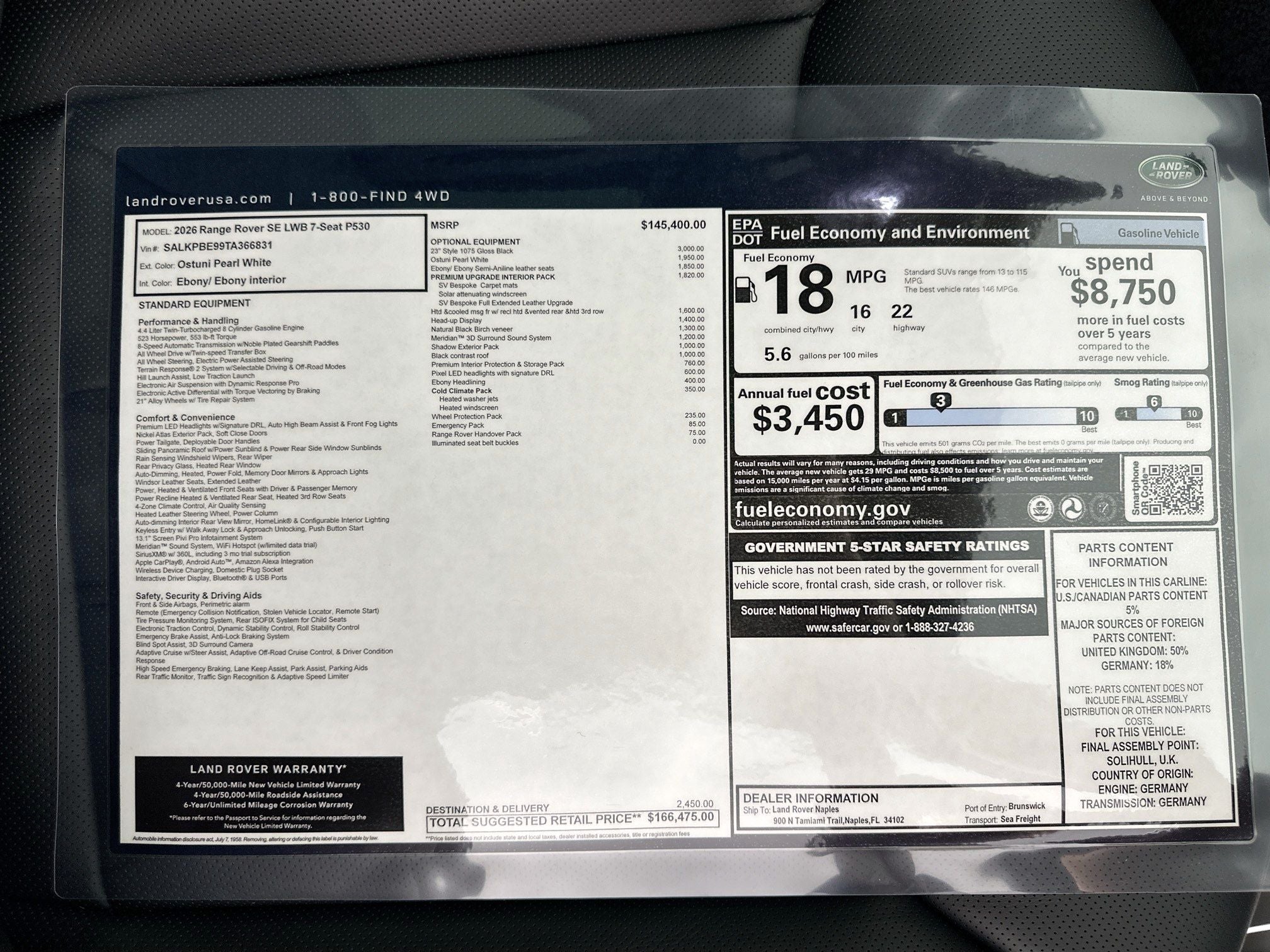 2026 Land Rover Range Rover SE LWB