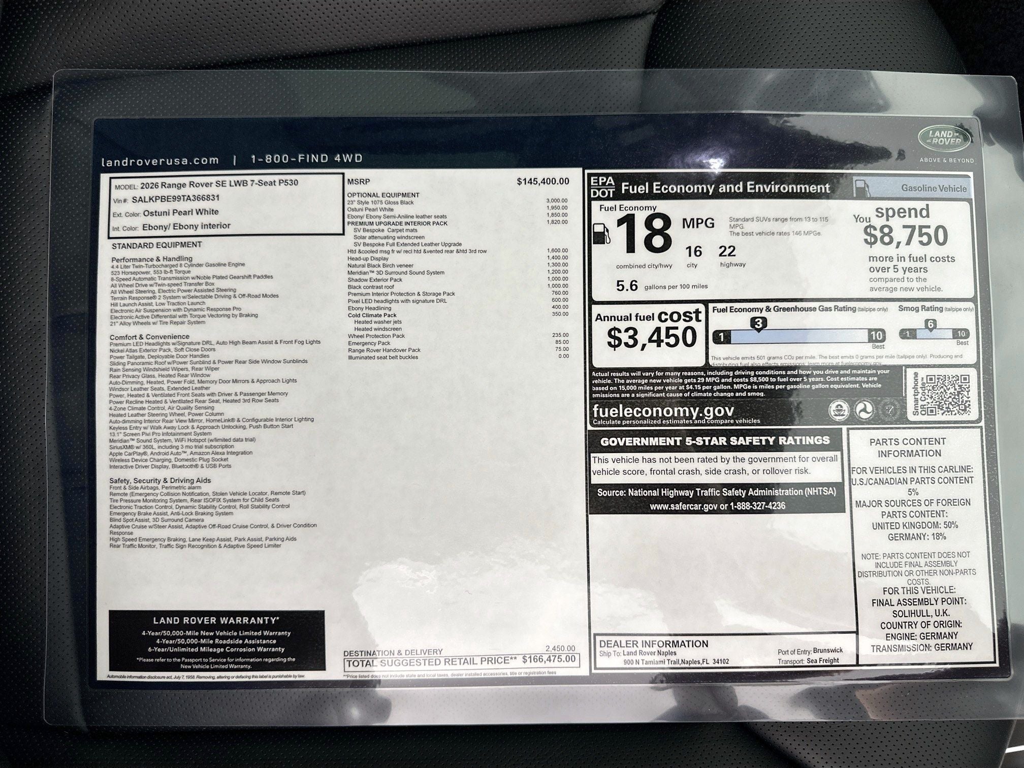 2026 Land Rover Range Rover SE LWB