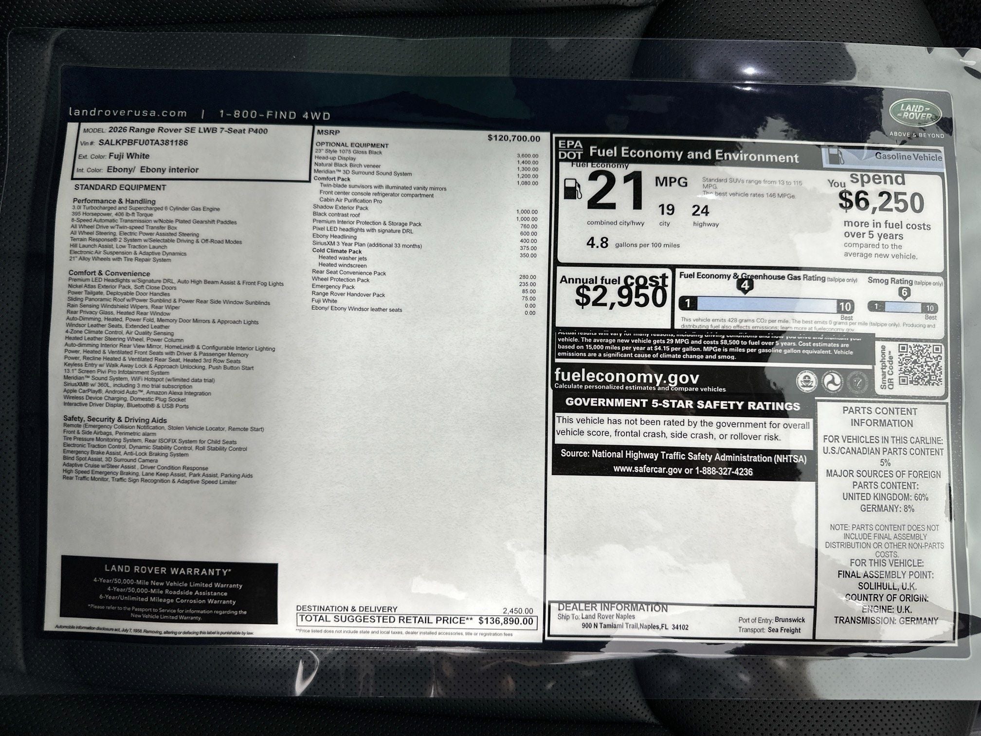 2026 Land Rover Range Rover SE LWB