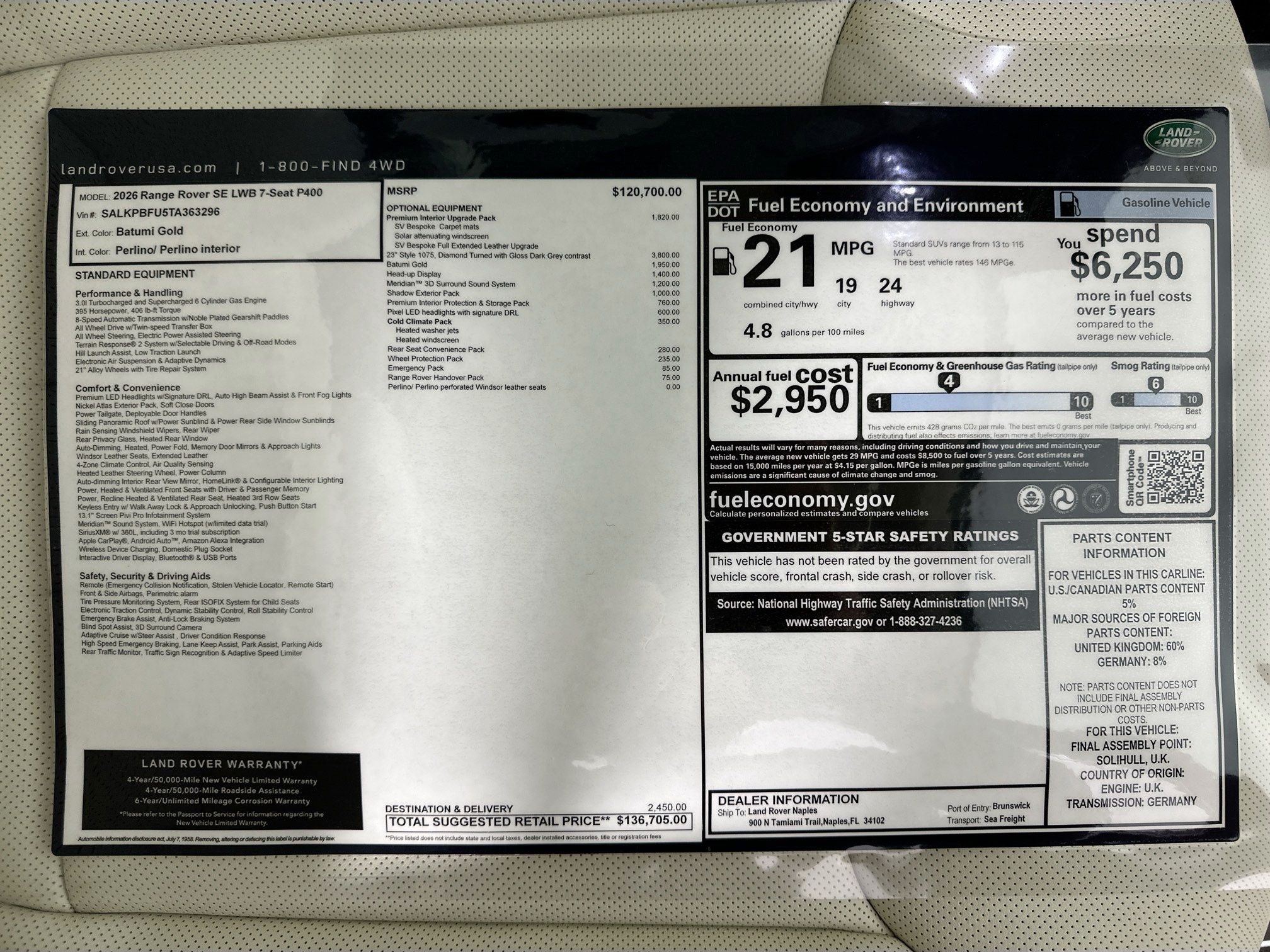 2026 Land Rover Range Rover SE LWB