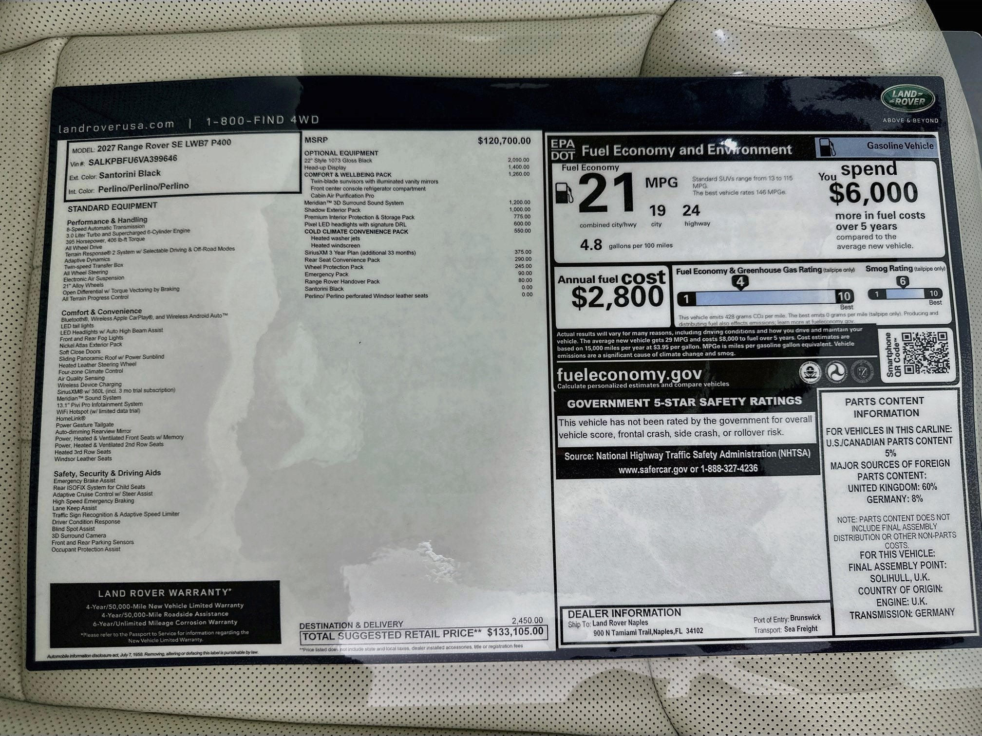 2027 Land Rover Range Rover SE LWB
