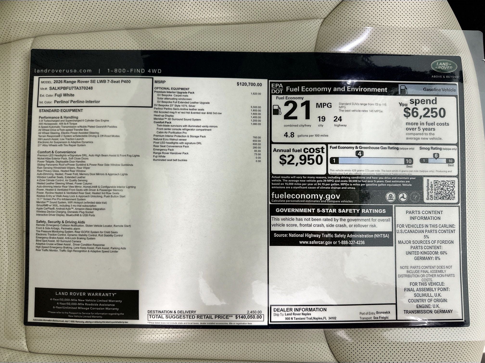 2026 Land Rover Range Rover SE LWB