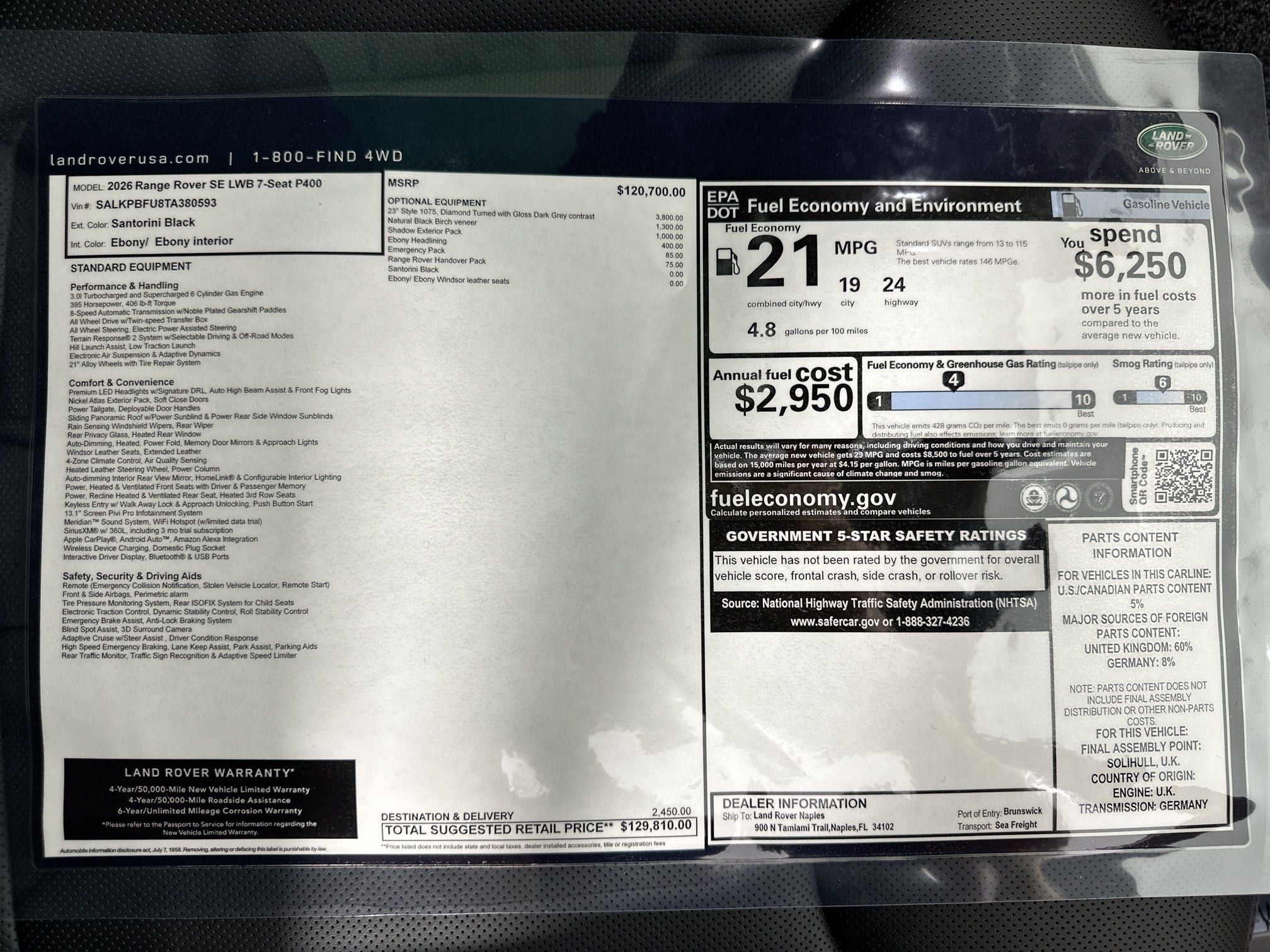 2026 Land Rover Range Rover SE LWB