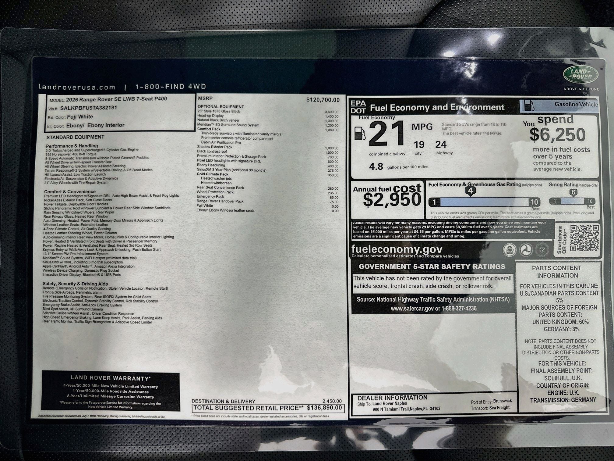 2026 Land Rover Range Rover SE LWB