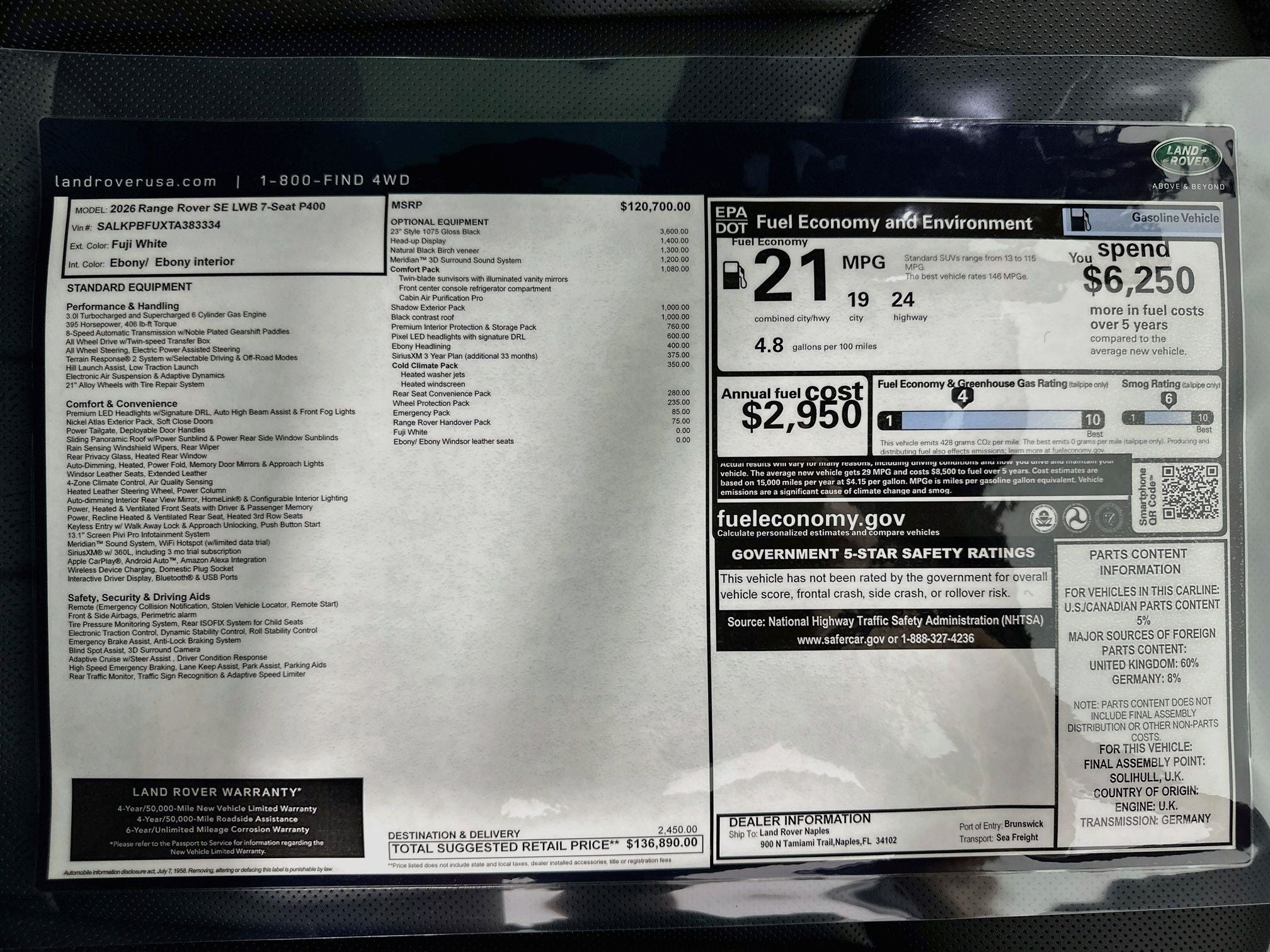 2026 Land Rover Range Rover SE LWB