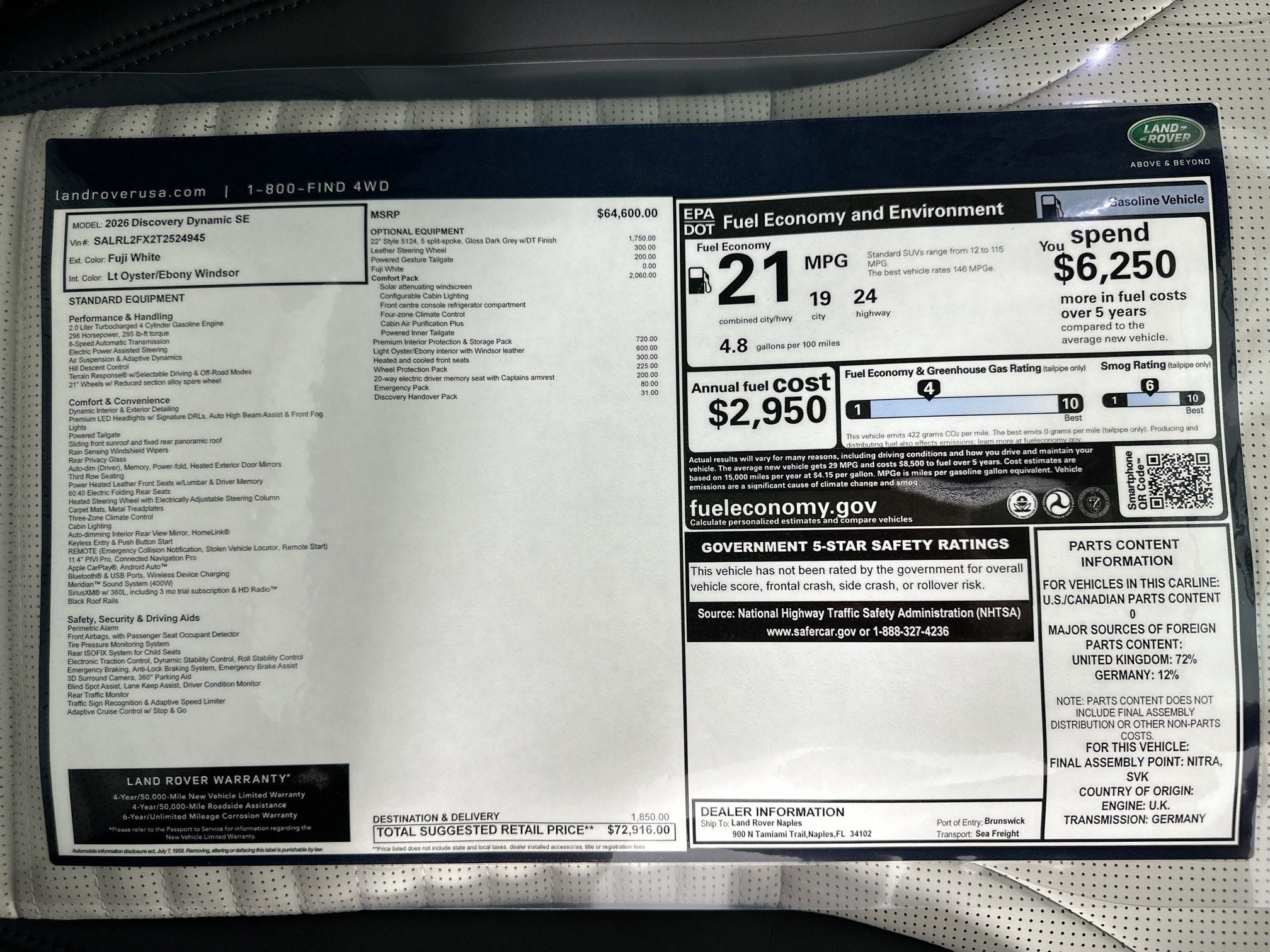 2026 Land Rover Discovery Dynamic SE
