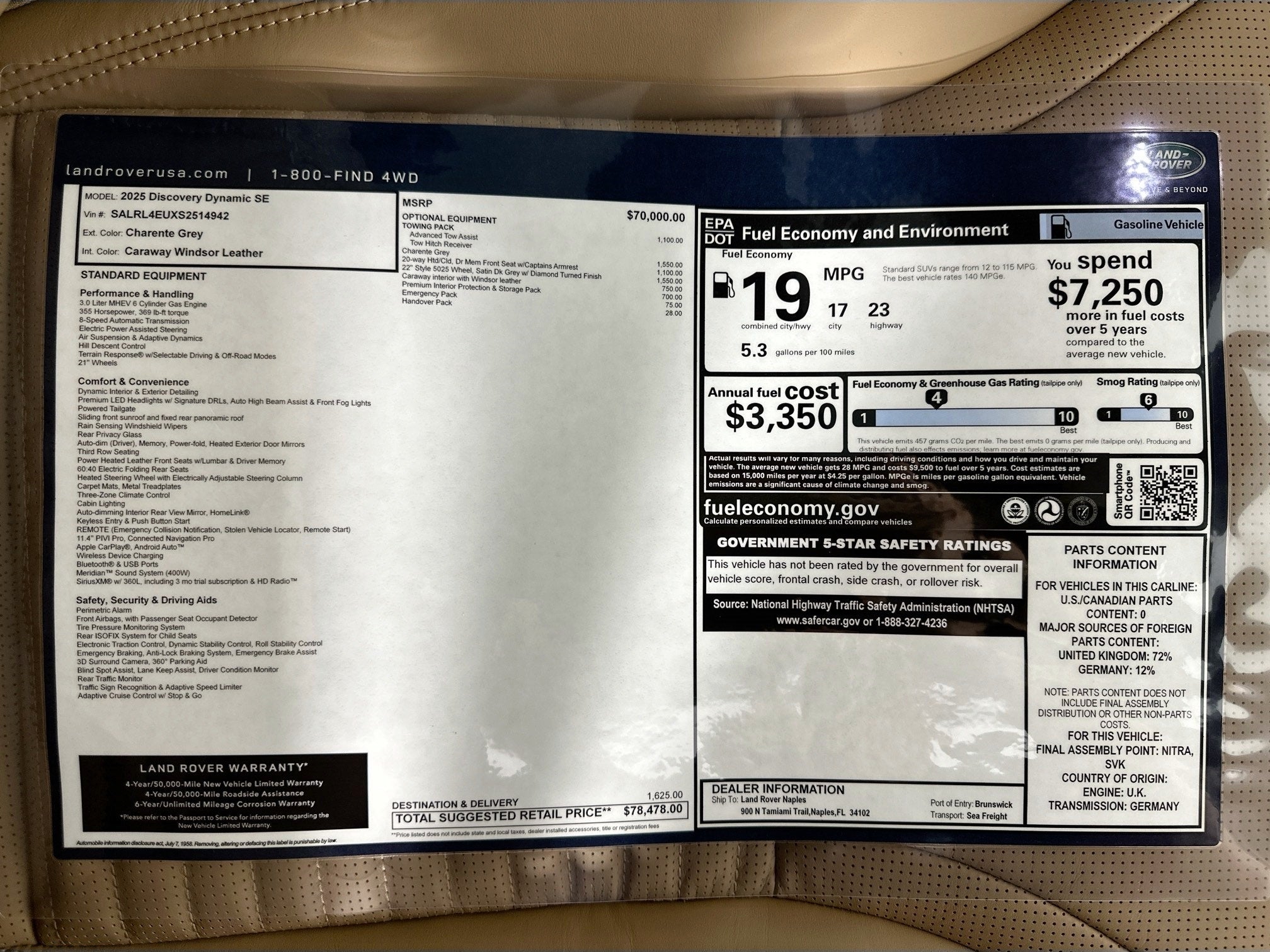 2025 Land Rover Discovery Dynamic SE